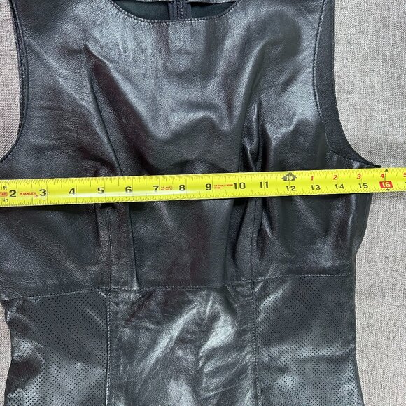 Susana Monaco 100% Lambs Leather Pencil Dress Women's 4 Black Party NWT - Picture 12 of 15